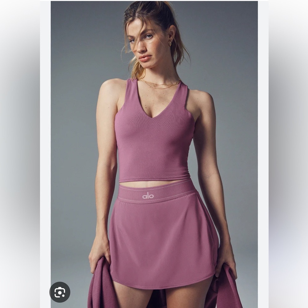 Alo Yoga Match Point Tennis Skirt in Soft Mulberry